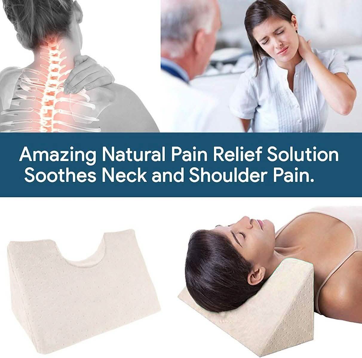 Chiropractic Cervical Traction Neck Wedge Pillow Wellness & Fitness - DailySale