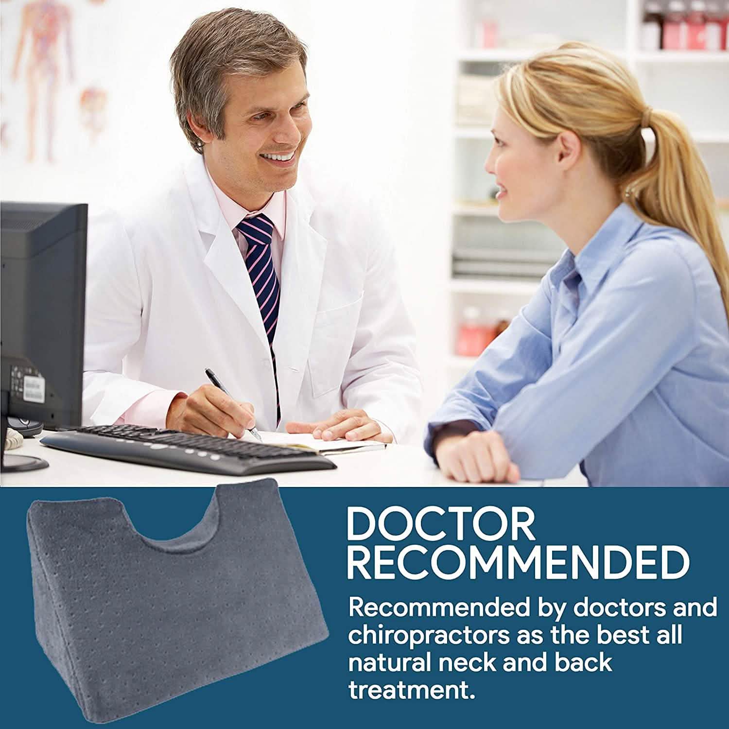 Chiropractic Cervical Traction Neck Wedge Pillow Wellness & Fitness - DailySale