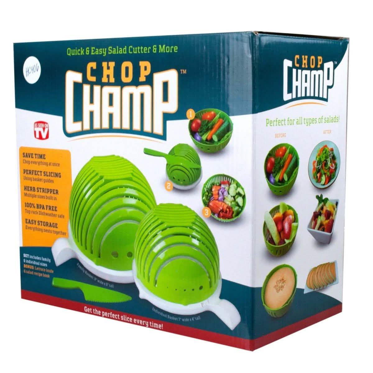 Chop Champ Set of Two Salad Cutter with Knife Kitchen Essentials - DailySale