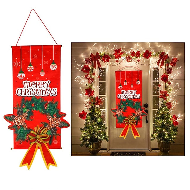 Christmas Door Hanging Flag Decor Holiday Decor & Apparel Garland - DailySale