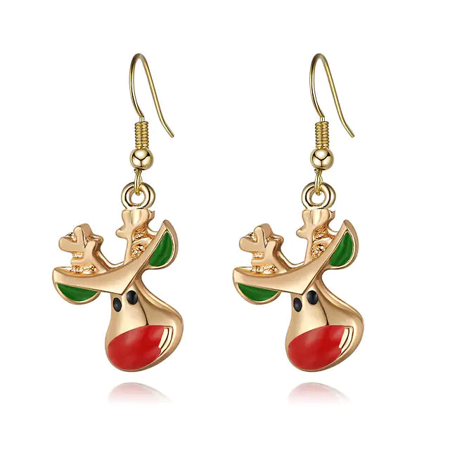 Christmas Ear Decor Hooks Creative Ladies Holiday Earrings Holiday Decor & Apparel Fawn - DailySale