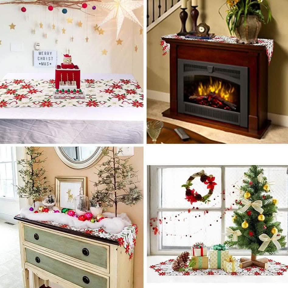 Christmas Embroidered Table Runners Holiday Decor & Apparel - DailySale