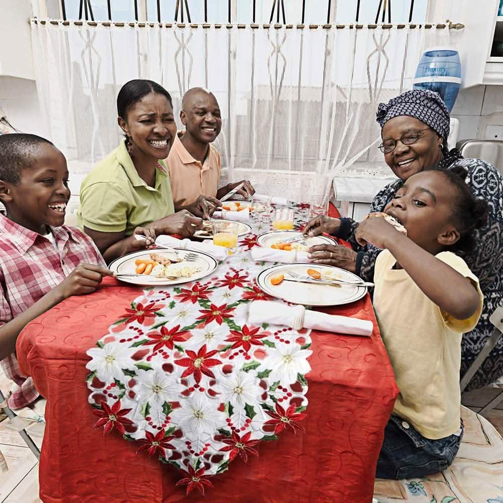 Christmas Embroidered Table Runners Holiday Decor & Apparel - DailySale