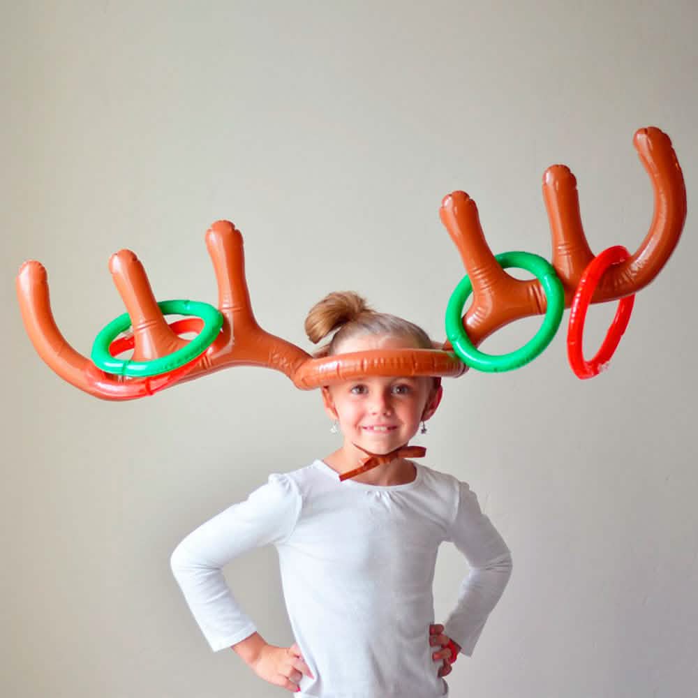 Christmas Inflatable Reindeer Toss Game Holiday Decor & Apparel - DailySale