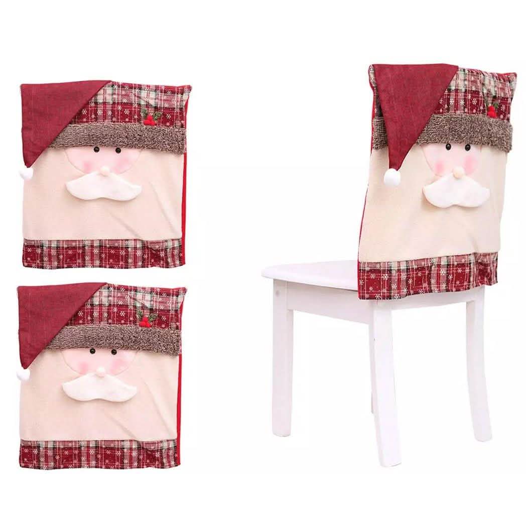 Christmas Santa Claus Snowman Chair Cover Holiday Decor & Apparel 2-Pack Santa - DailySale