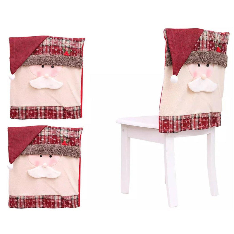 Christmas Santa Claus Snowman Chair Cover Holiday Decor & Apparel 2-Pack Santa - DailySale
