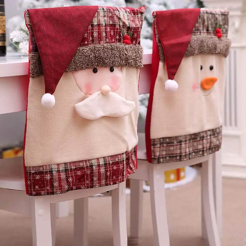 Christmas Santa Claus Snowman Chair Cover Holiday Decor & Apparel - DailySale