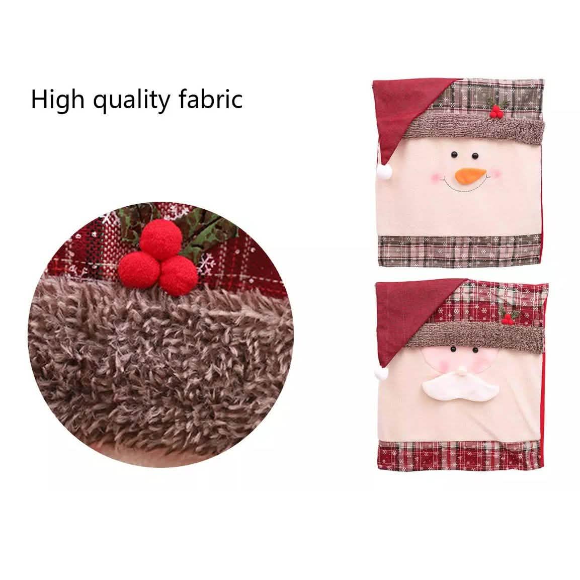 Christmas Santa Claus Snowman Chair Cover Holiday Decor & Apparel - DailySale