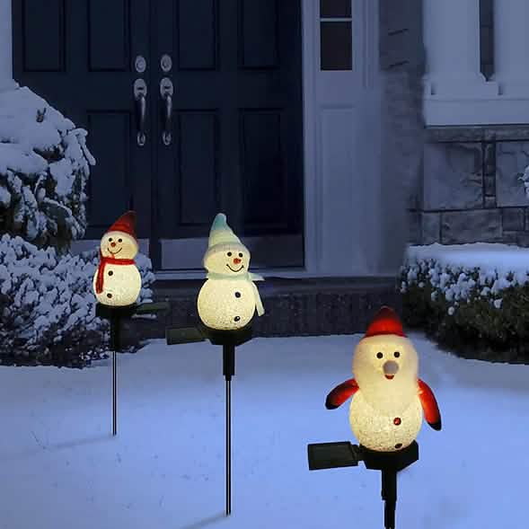 Christmas Snowman Light Solar Holiday Decor & Apparel - DailySale