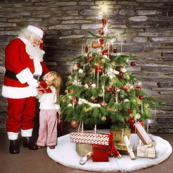Christmas Tree Skirt Plush Lovely Decorations Holiday Decor & Apparel - DailySale