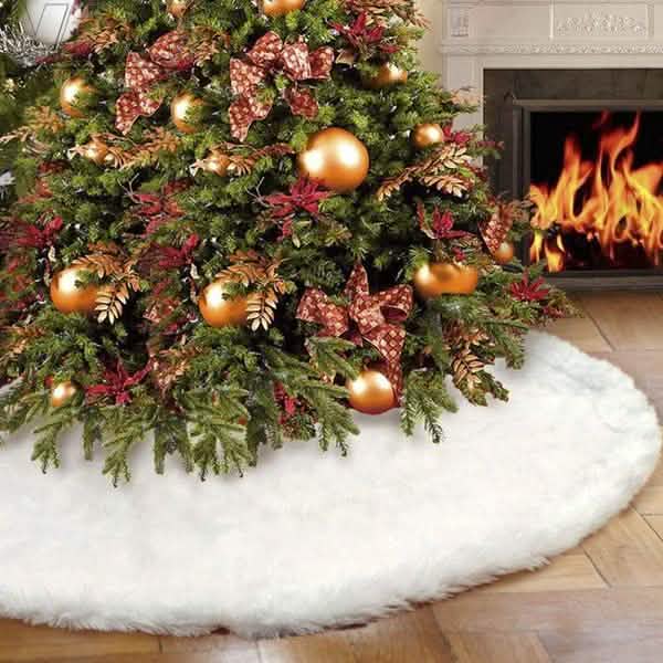 Christmas Tree Skirt Plush Lovely Decorations Holiday Decor & Apparel - DailySale