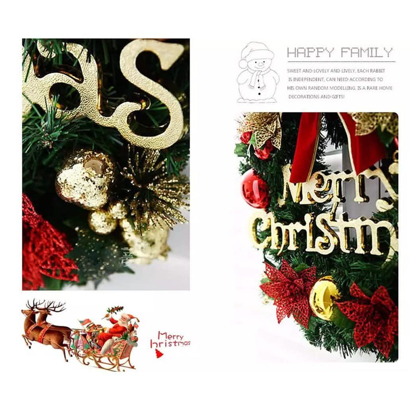 Christmas Xmas Wreath Home Door Wall Ornament Garland Bowknot Party Decoration Holiday Decor & Apparel - DailySale