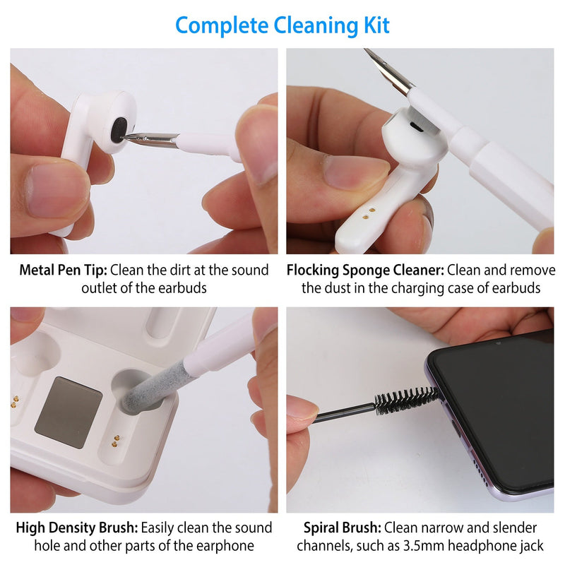 Cleaning Kit For Airpods, Charging Case, Camera, Phone Cleaner Pen Long and Short Fluff Brush Everything Else - DailySale