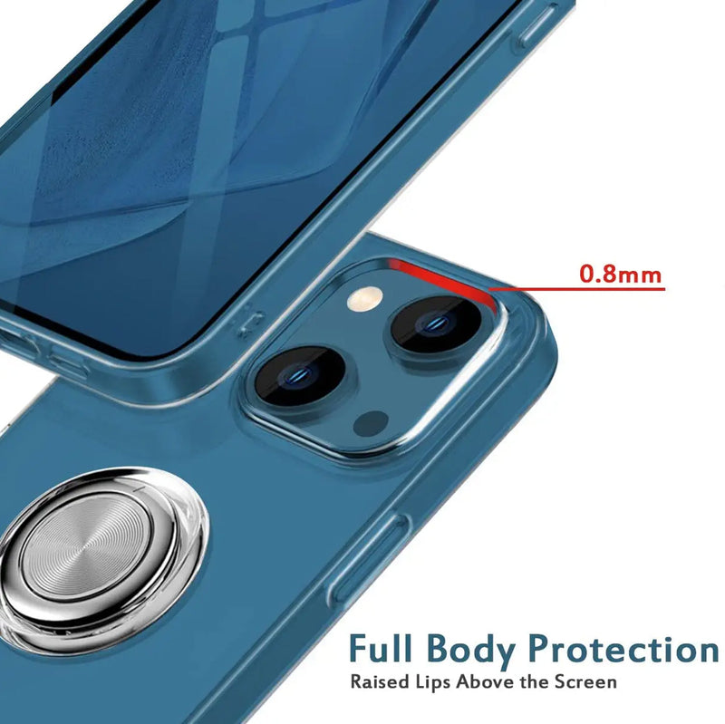 Clear Phone Case iPhone 14 Transparent Anti-Scratch with Ring Kickstand Mobile Accessories - DailySale