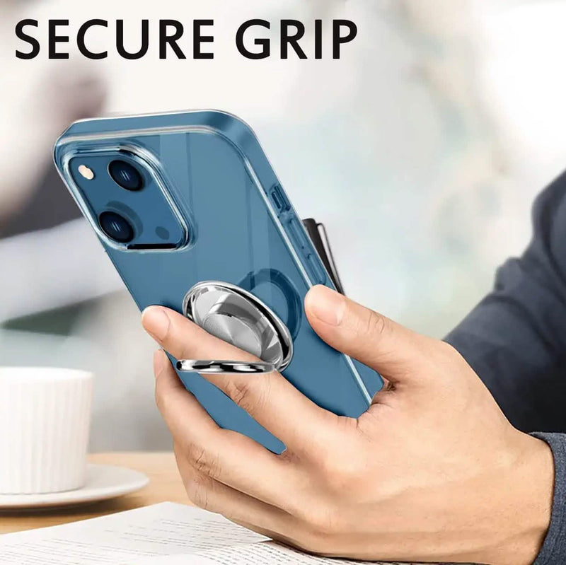 Clear Phone Case iPhone 14 Transparent Anti-Scratch with Ring Kickstand Mobile Accessories - DailySale