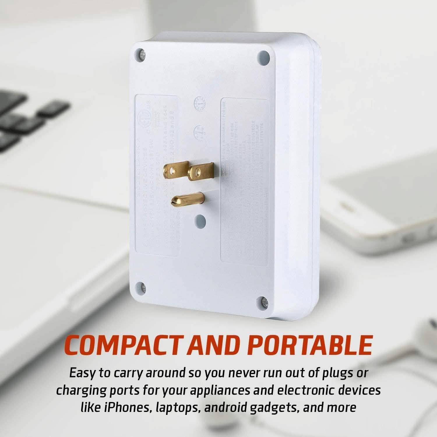 ClearMax 6 Outlet Adapter with 2 USB Ports Gadgets & Accessories - DailySale