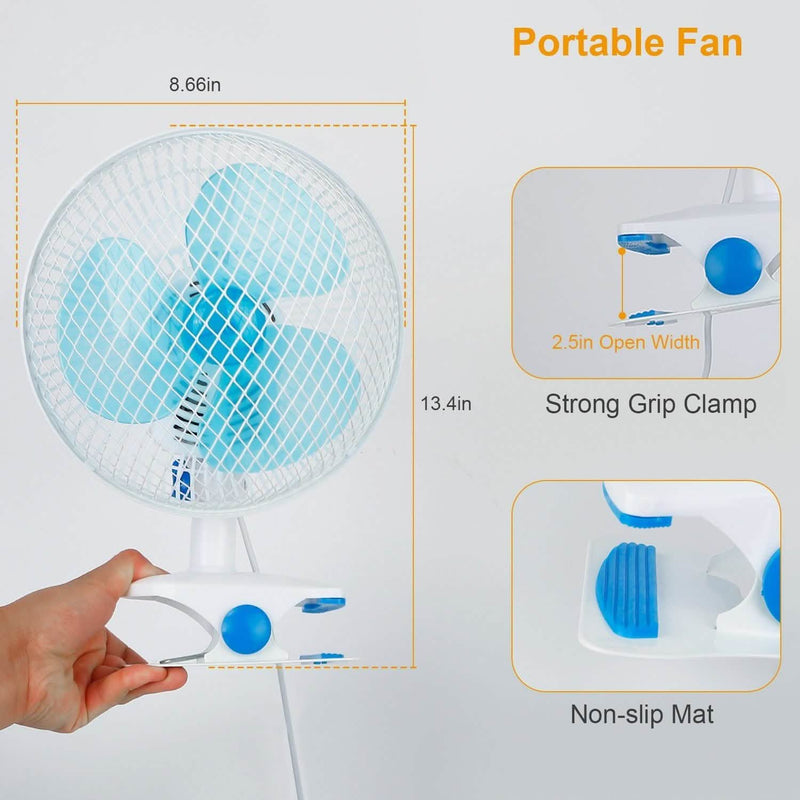 Clip-On 2 Speeds Quiet Clamp Fan Household Appliances - DailySale
