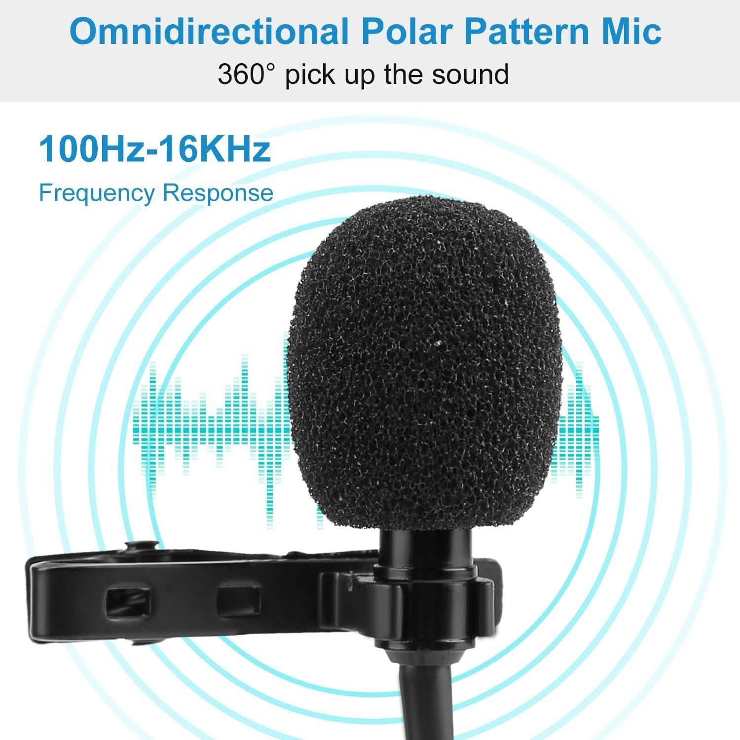 Clip On Microphone Hands Free Lavalier Lapel Mic Headphones & Audio - DailySale