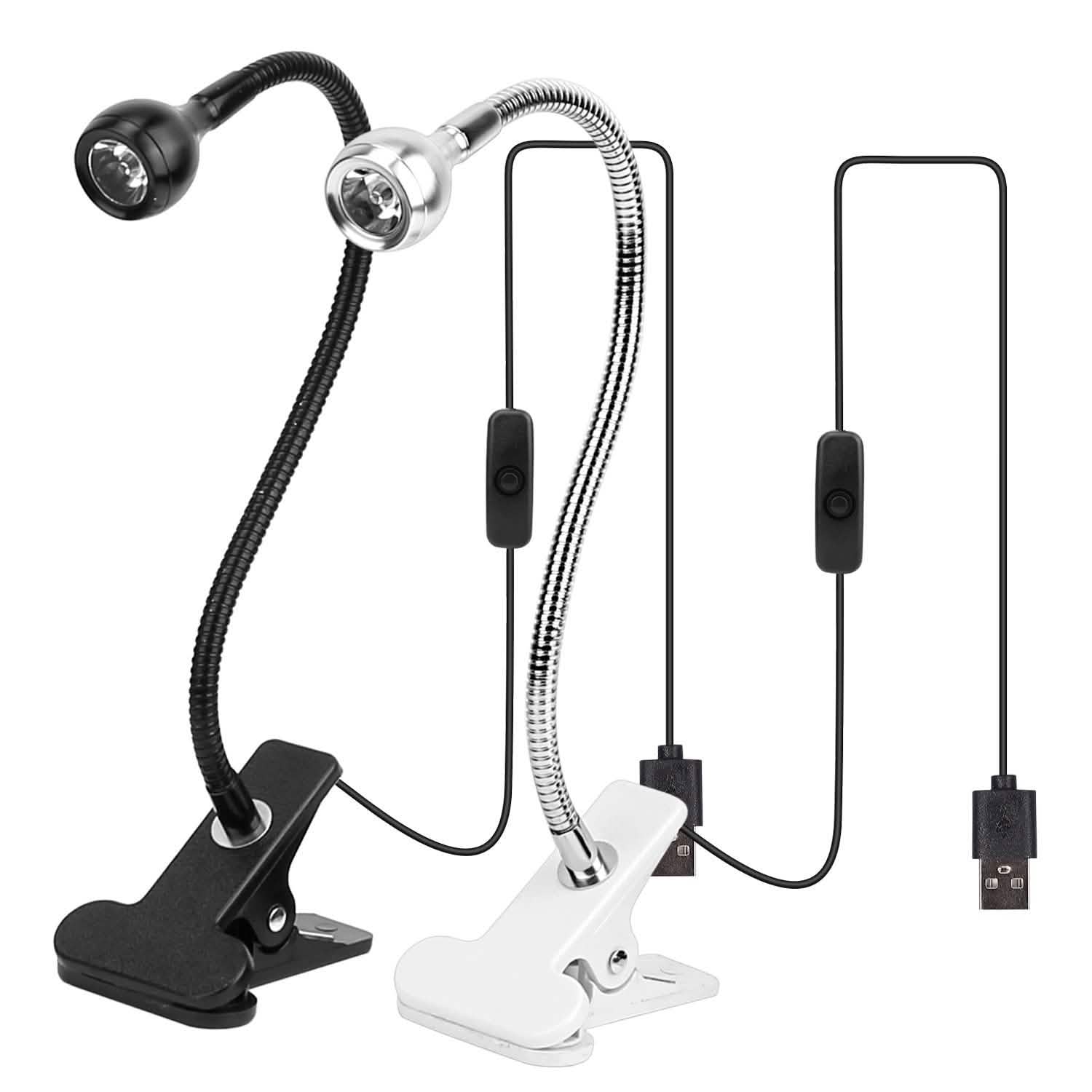 Clip On Reading Light USB Desk Clamp Lamp Flexible Gooseneck Indoor Lighting & Decor - DailySale