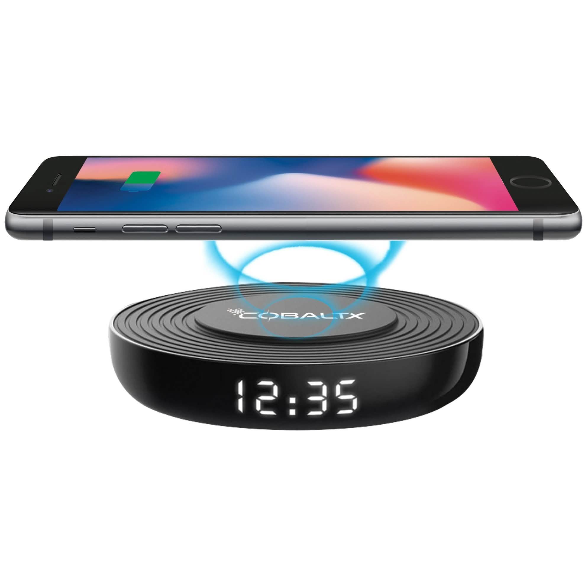 CobaltX Qi Certified Wireless Charging Pad With Digital Clock Mobile Accessories - DailySale