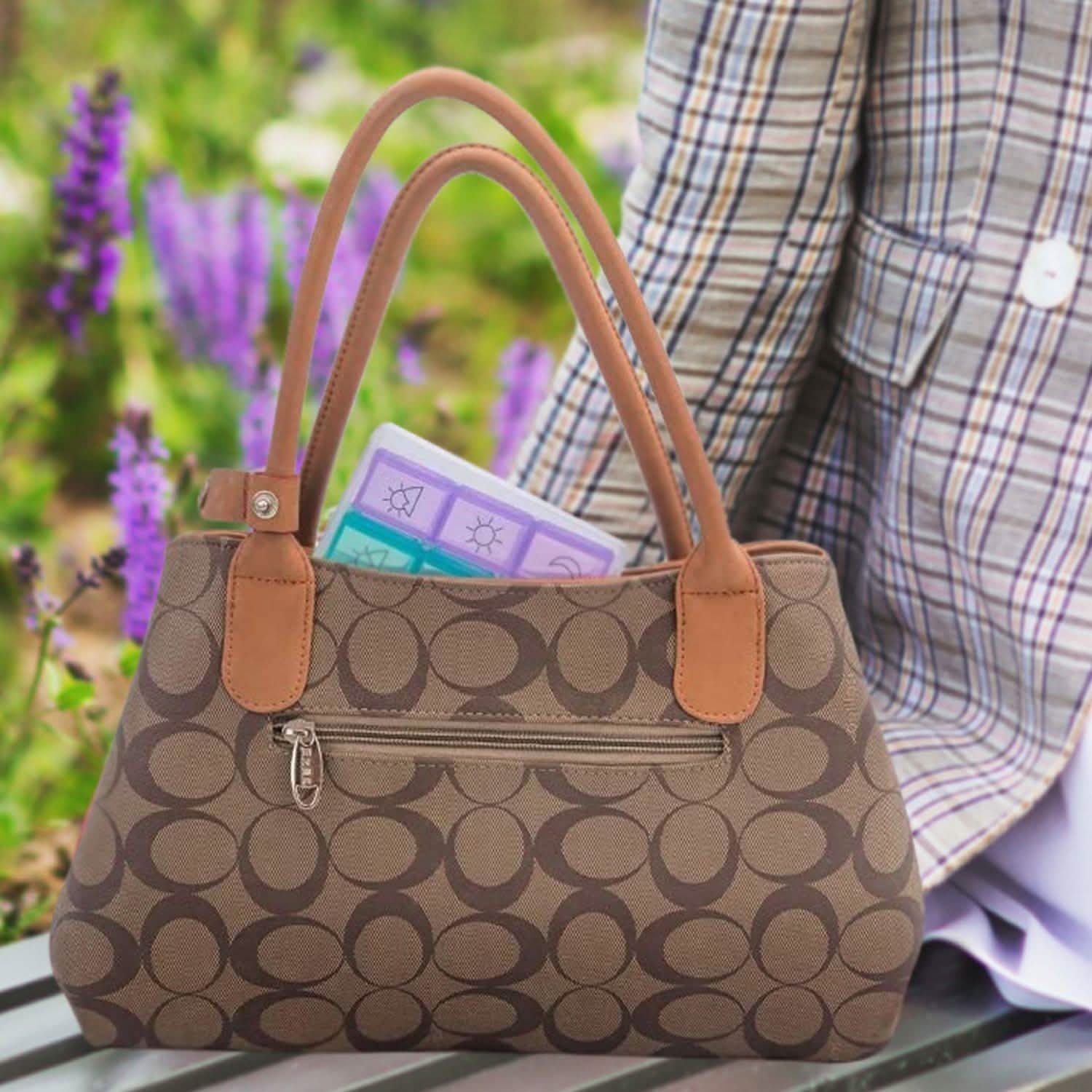 Colorful 3-Times Weekly Pills Vitamins Organizer With Large Compartments And Detachable Trays Wellness - DailySale