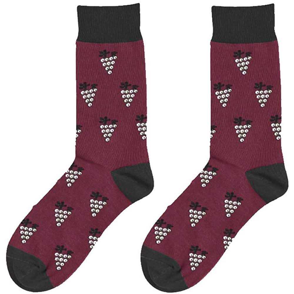 Combed Cotton Funky Casual Knee Socks - Assorted Styles Men's Apparel Wine Grapes - DailySale