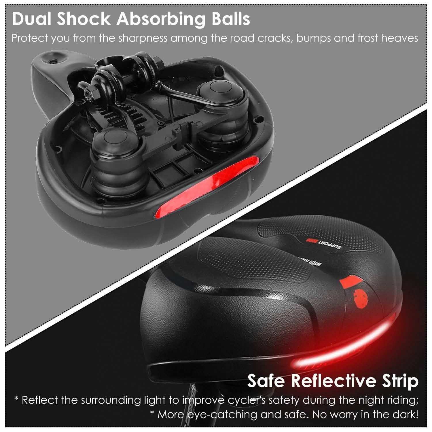 Comfortable Bike Seat Water Resistant MTB Bicycle Padded Saddle Sports & Outdoors - DailySale