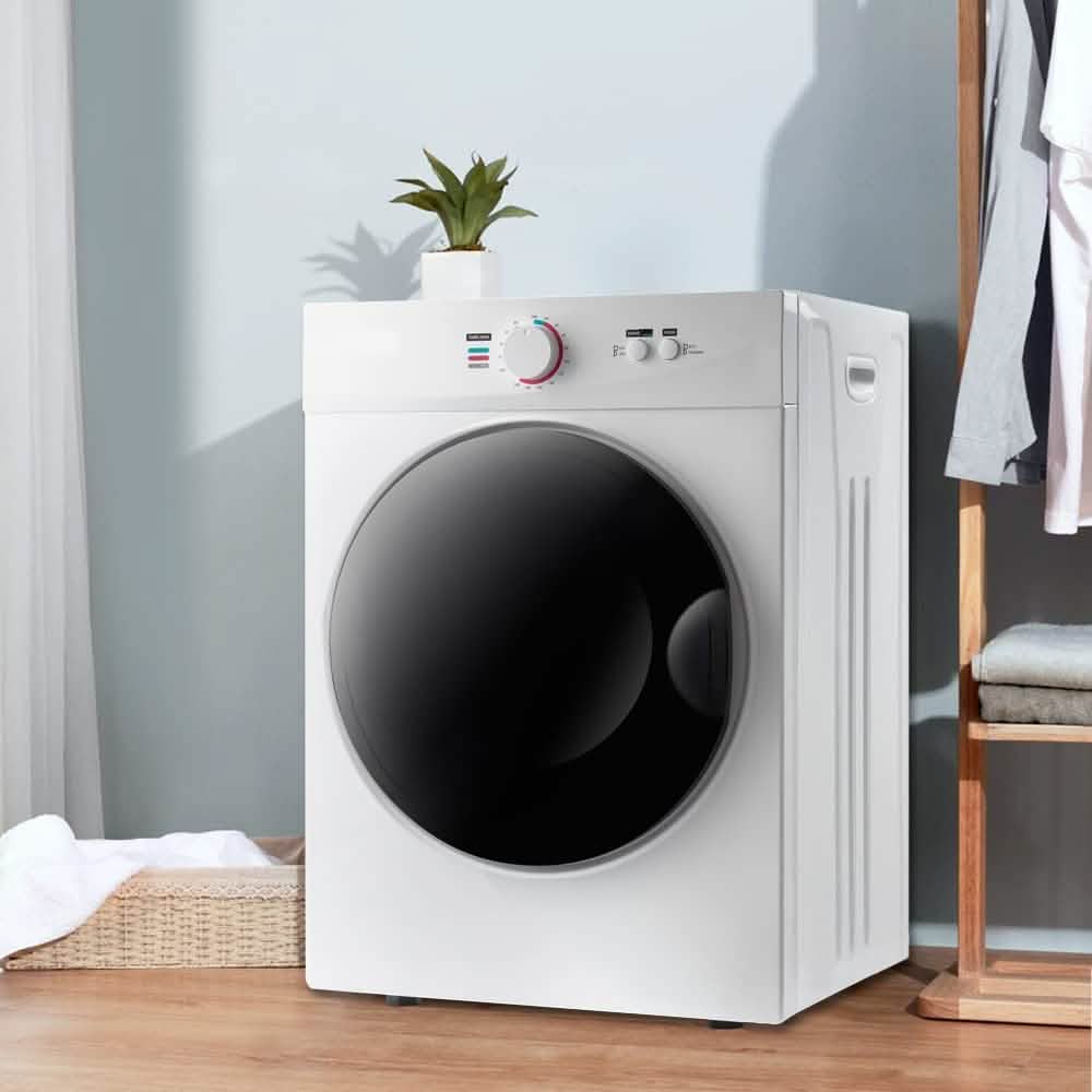 Compact Electric Clothes Dryer with Stainless Steel Tub Household Appliances - DailySale