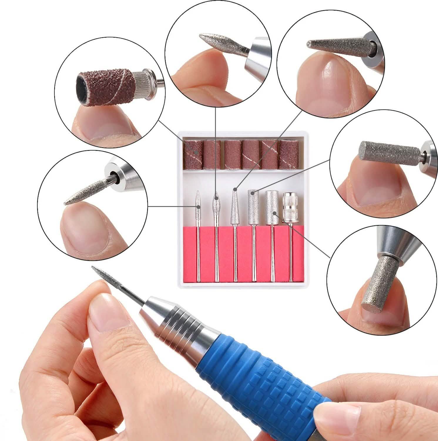 Complete Electric Nail Drill Kit Set Art File Bit Acrylic Manicure Pedicure Band Beauty & Personal Care - DailySale