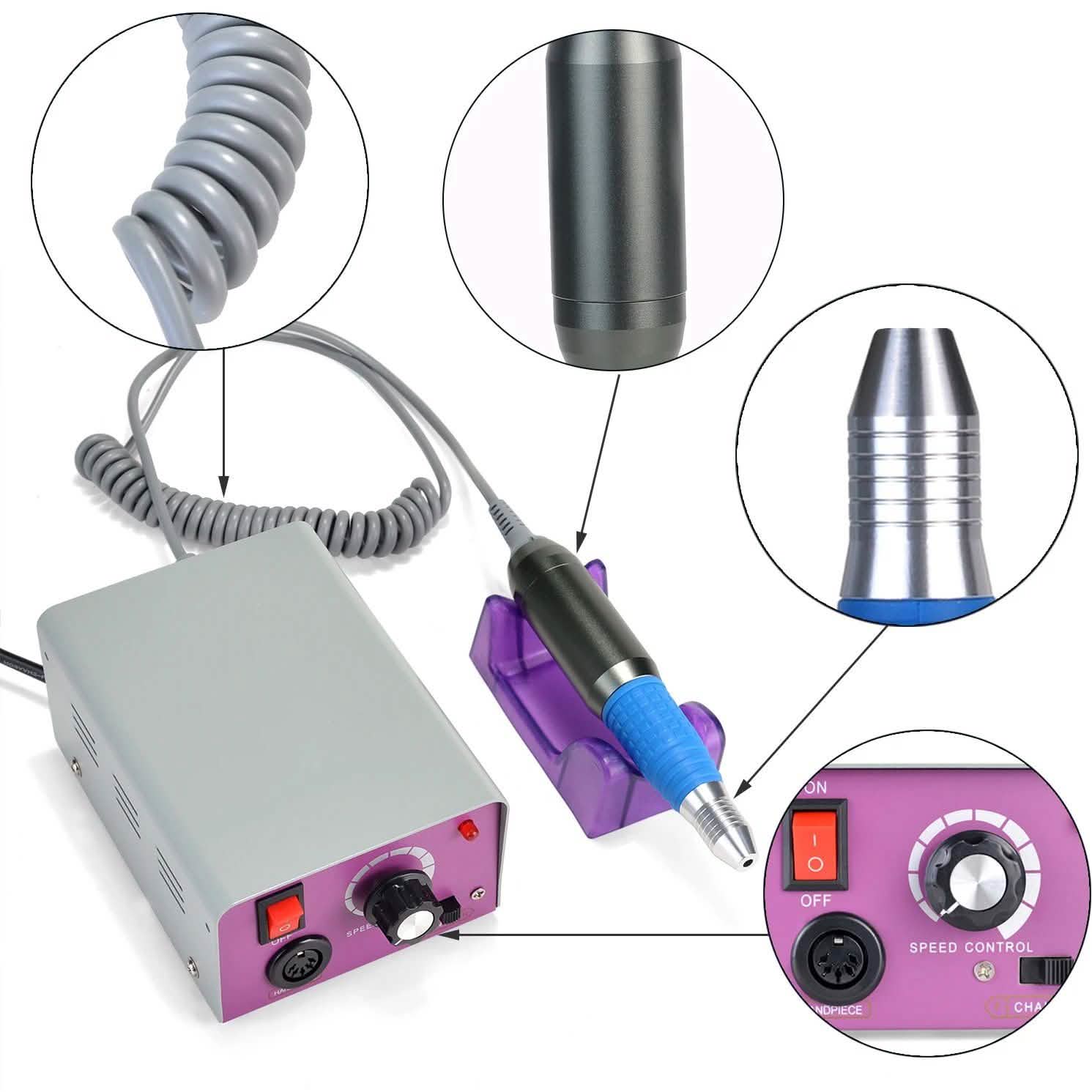 Complete Electric Nail Drill Kit Set Art File Bit Acrylic Manicure Pedicure Band Beauty & Personal Care - DailySale