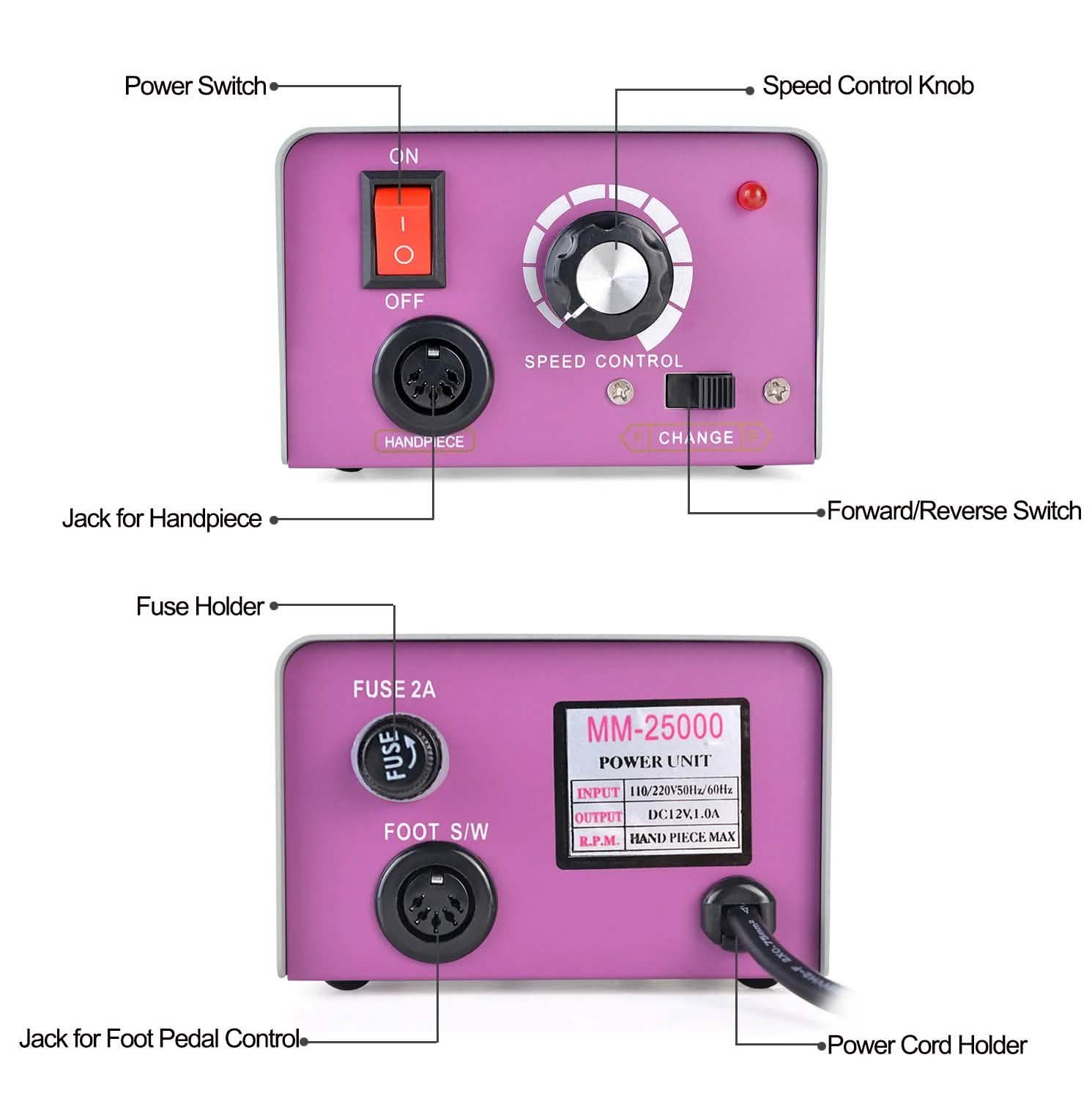 Complete Electric Nail Drill Kit Set Art File Bit Acrylic Manicure Pedicure Band Beauty & Personal Care - DailySale