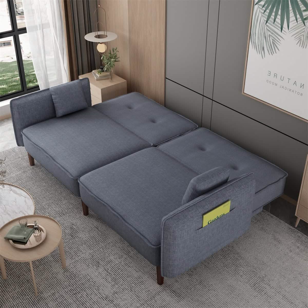 Convertible Futon Sofa Bed with 2 Pillows Furniture & Decor - DailySale
