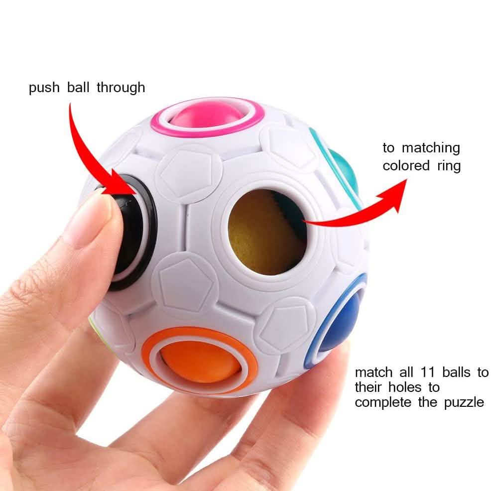 Coogam Rainbow Puzzle Ball with Pouch Color-Matching Puzzle Game Toys & Games - DailySale