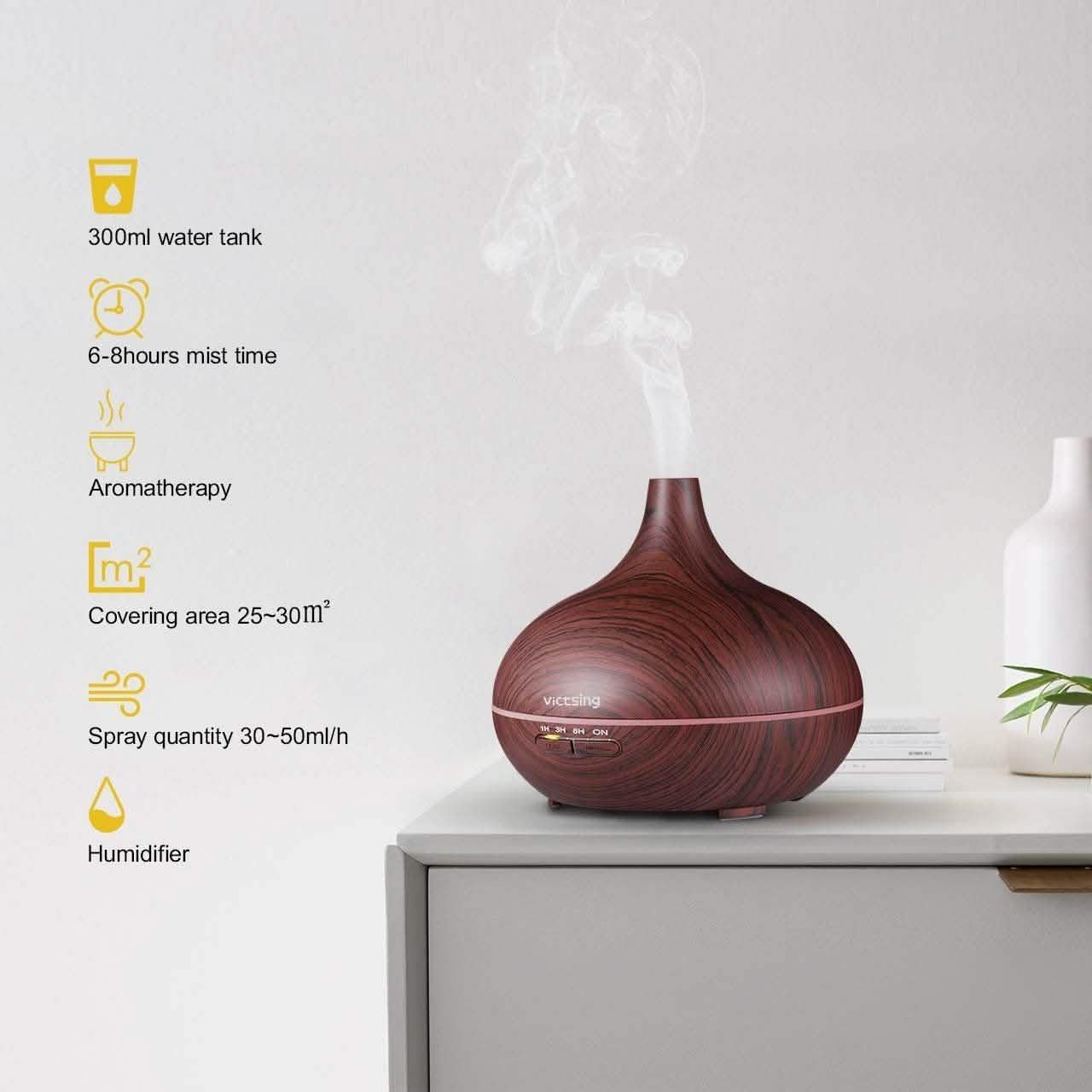 Cool Mist Humidifier Ultrasonic Aromatherapy Diffuser Wellness & Fitness - DailySale
