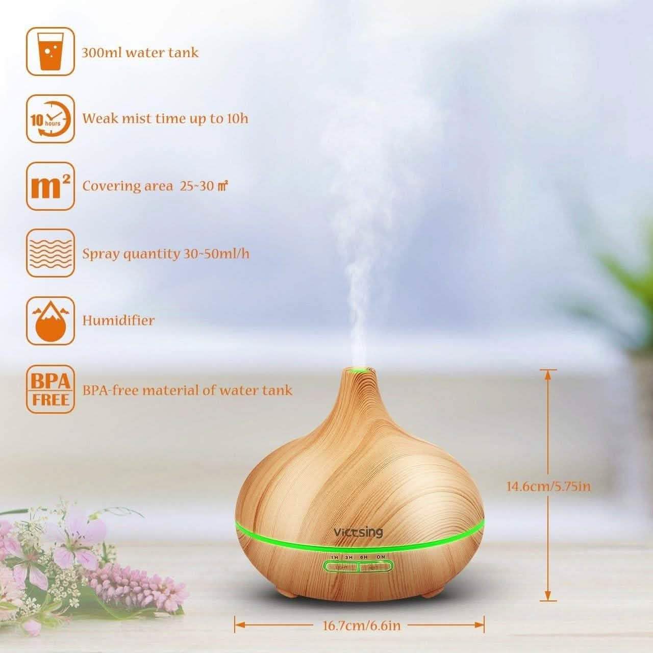Cool Mist Humidifier Ultrasonic Aromatherapy Diffuser Wellness & Fitness - DailySale