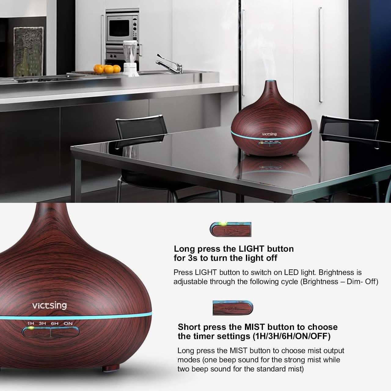 Cool Mist Humidifier Ultrasonic Aromatherapy Diffuser Wellness & Fitness - DailySale