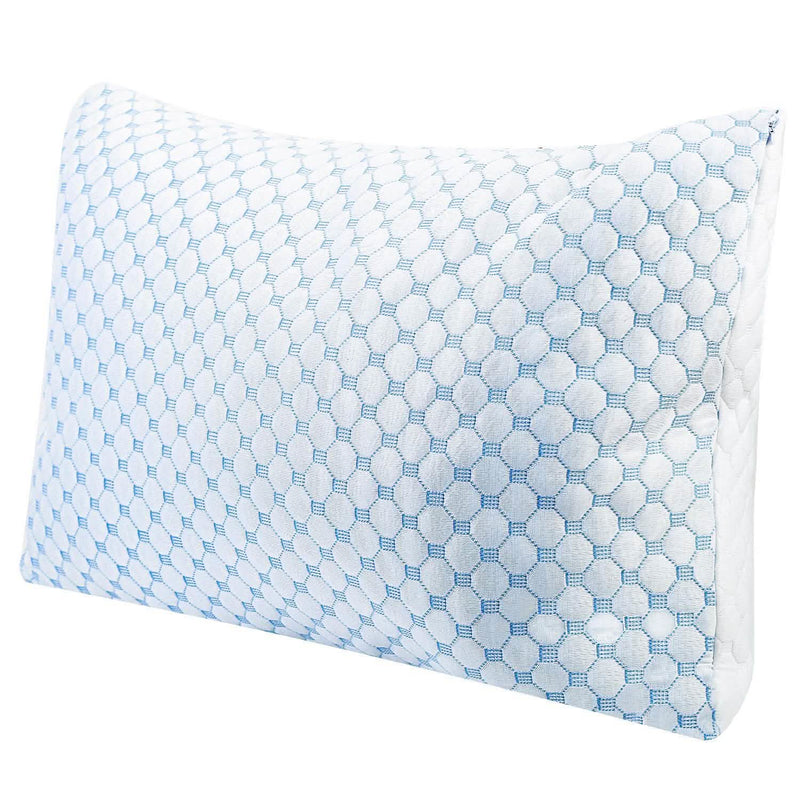 Cooling Memory Foam Pillow Ventilated with Cooling Gel Infused Memory Foam Bedding Queen 1-Pack - DailySale