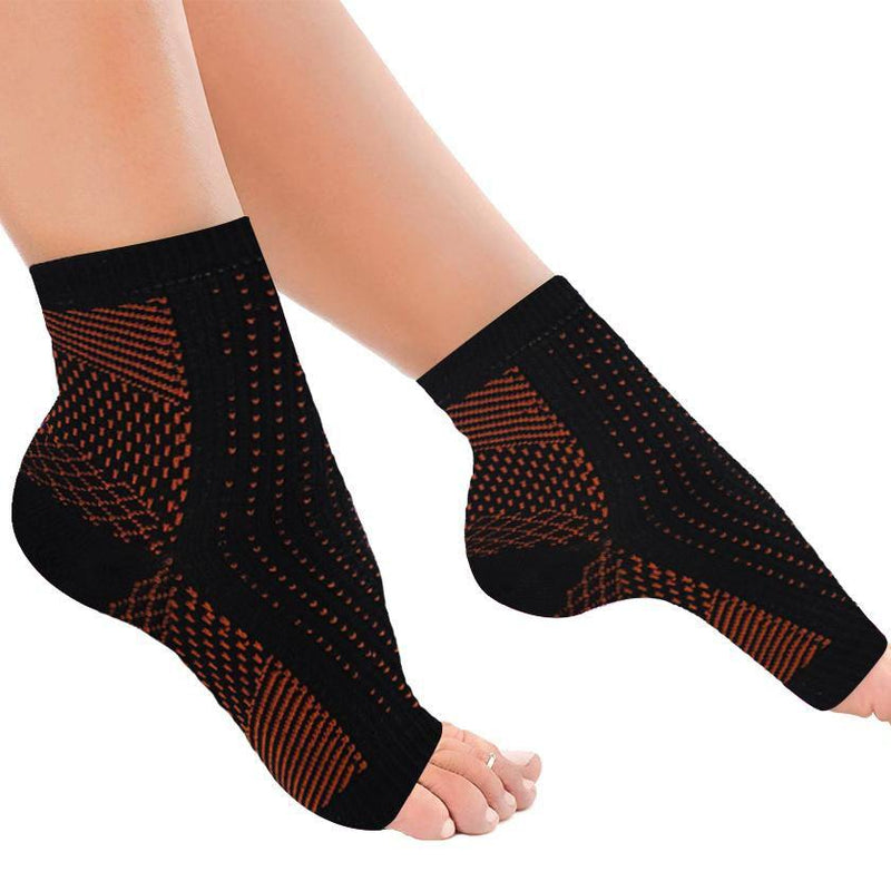Copper-Infused Plantar Fasciitis Compression Foot Sleeves Wellness & Fitness S/M Gold - DailySale