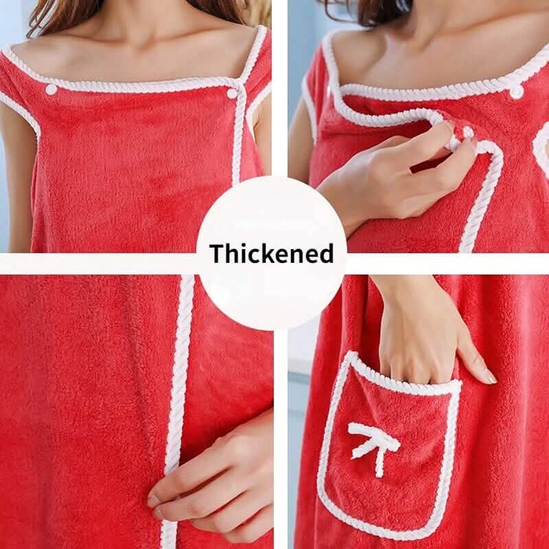 Coral Velvet Bath Towel Skirt Bow Sling Bathrobe Bath - DailySale