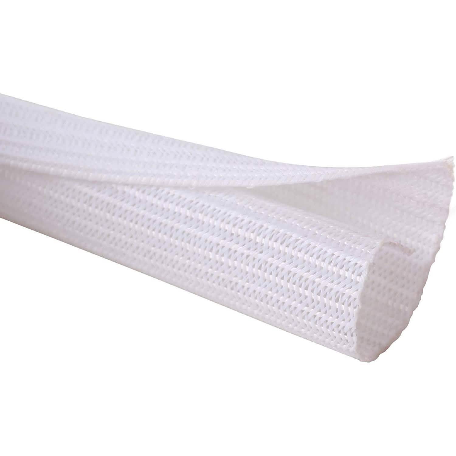 Cord Protector Wire Loom Tubing Cable Sleeve Household Batteries & Electrical 1/2"-10ft White - DailySale