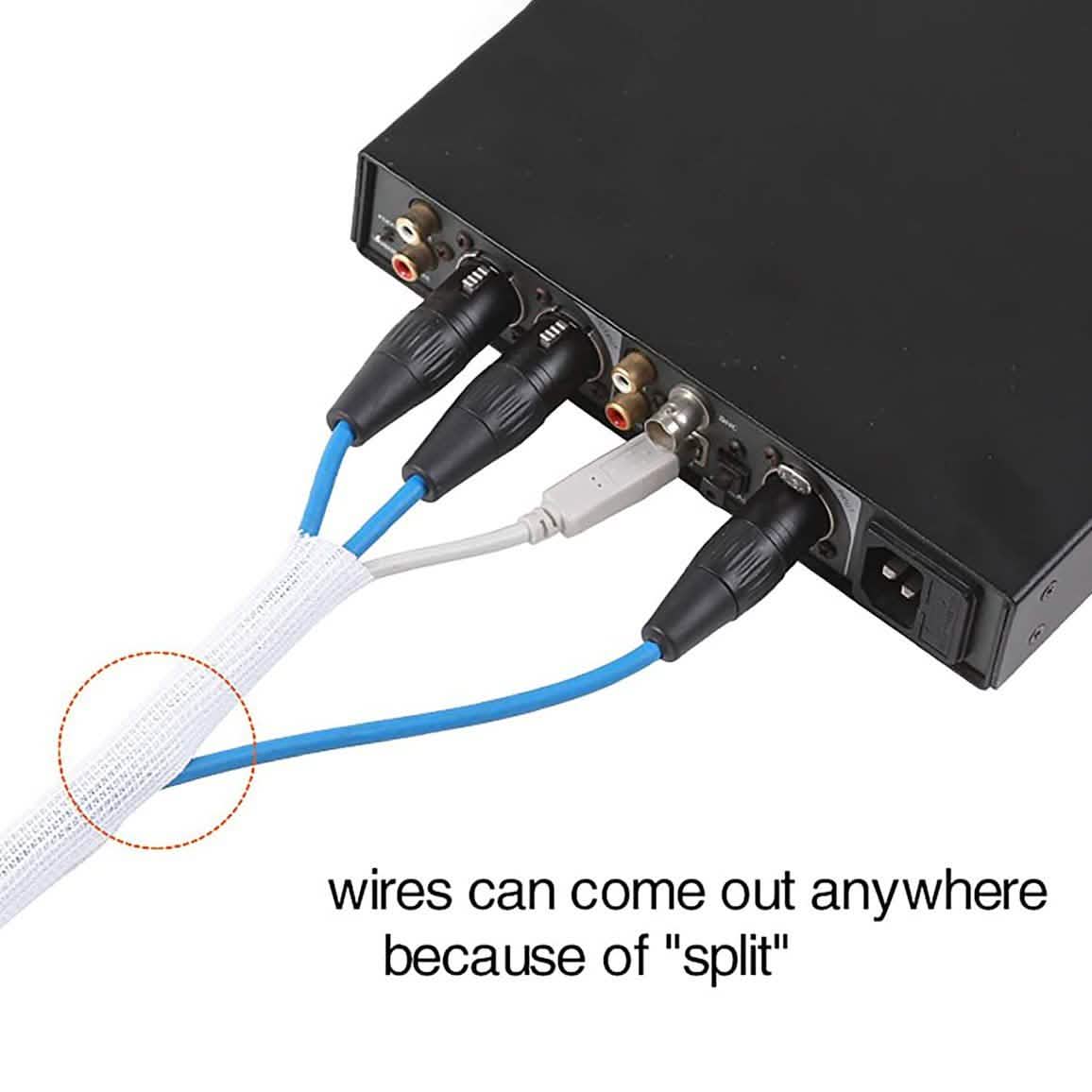 Cord Protector Wire Loom Tubing Cable Sleeve Household Batteries & Electrical - DailySale