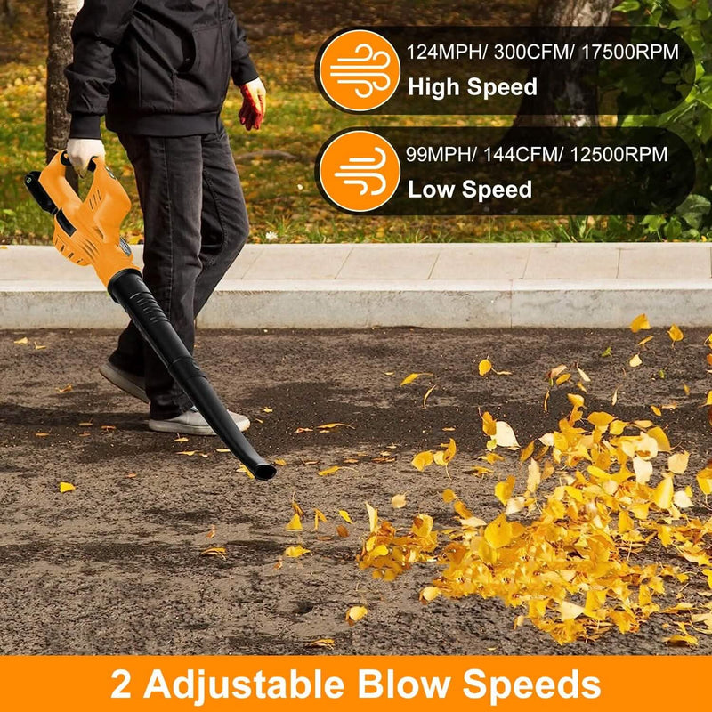 Cordless Leaf Blower Battery Powered Max 124MPH 300CFM with 2 Adjustable Speeds Garden & Patio - DailySale