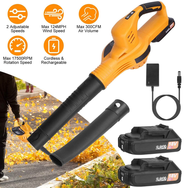 Cordless Leaf Blower Battery Powered Max 124MPH 300CFM with 2 Adjustable Speeds Garden & Patio - DailySale