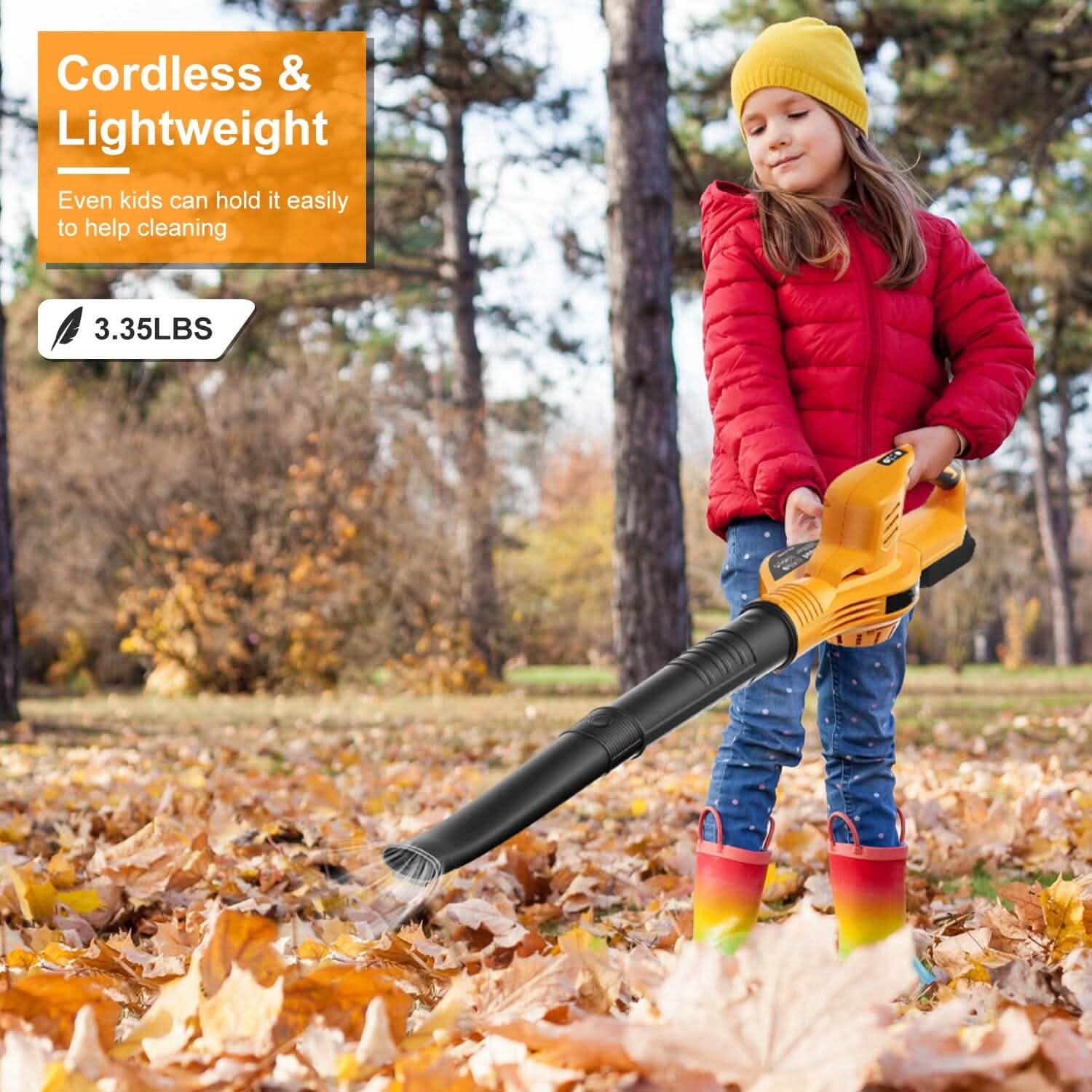 Cordless Leaf Blower Battery Powered Max 124MPH 300CFM with 2 Adjustable Speeds Garden & Patio - DailySale