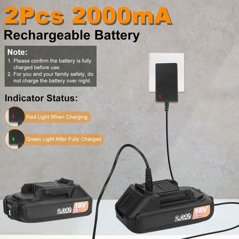 Cordless Leaf Blower Battery Powered Max 124MPH 300CFM with 2 Adjustable Speeds Garden & Patio - DailySale