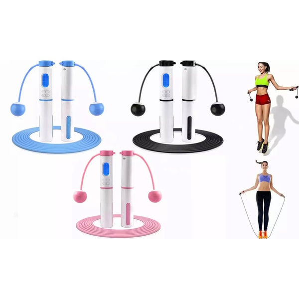 Cordless Weighted Jump Rope Digital Smart Skipping Jump Ropes with Counter Fitness - DailySale
