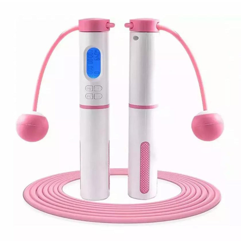 Cordless Weighted Jump Rope Digital Smart Skipping Jump Ropes with Counter Fitness Pink - DailySale