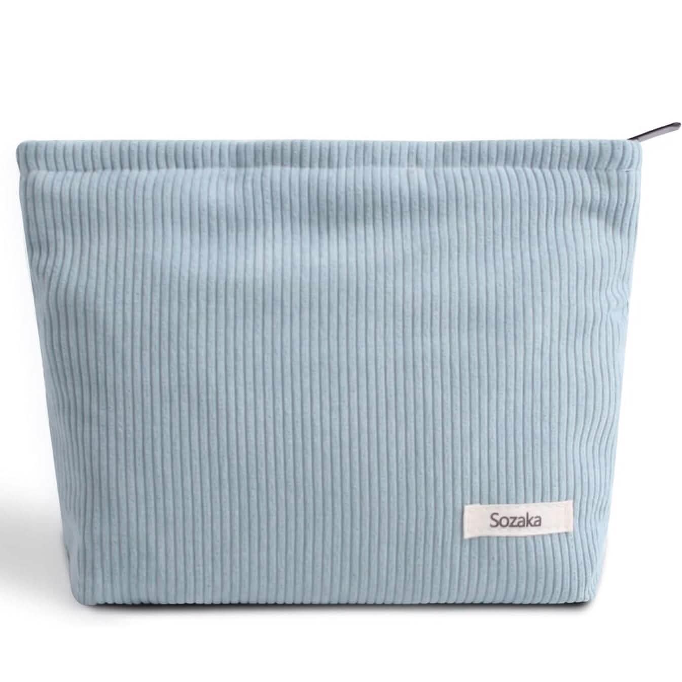 Corduroy Travel Makeup Bag, Large Capacity Travel Wash Bag Bags & Travel Light Blue - DailySale