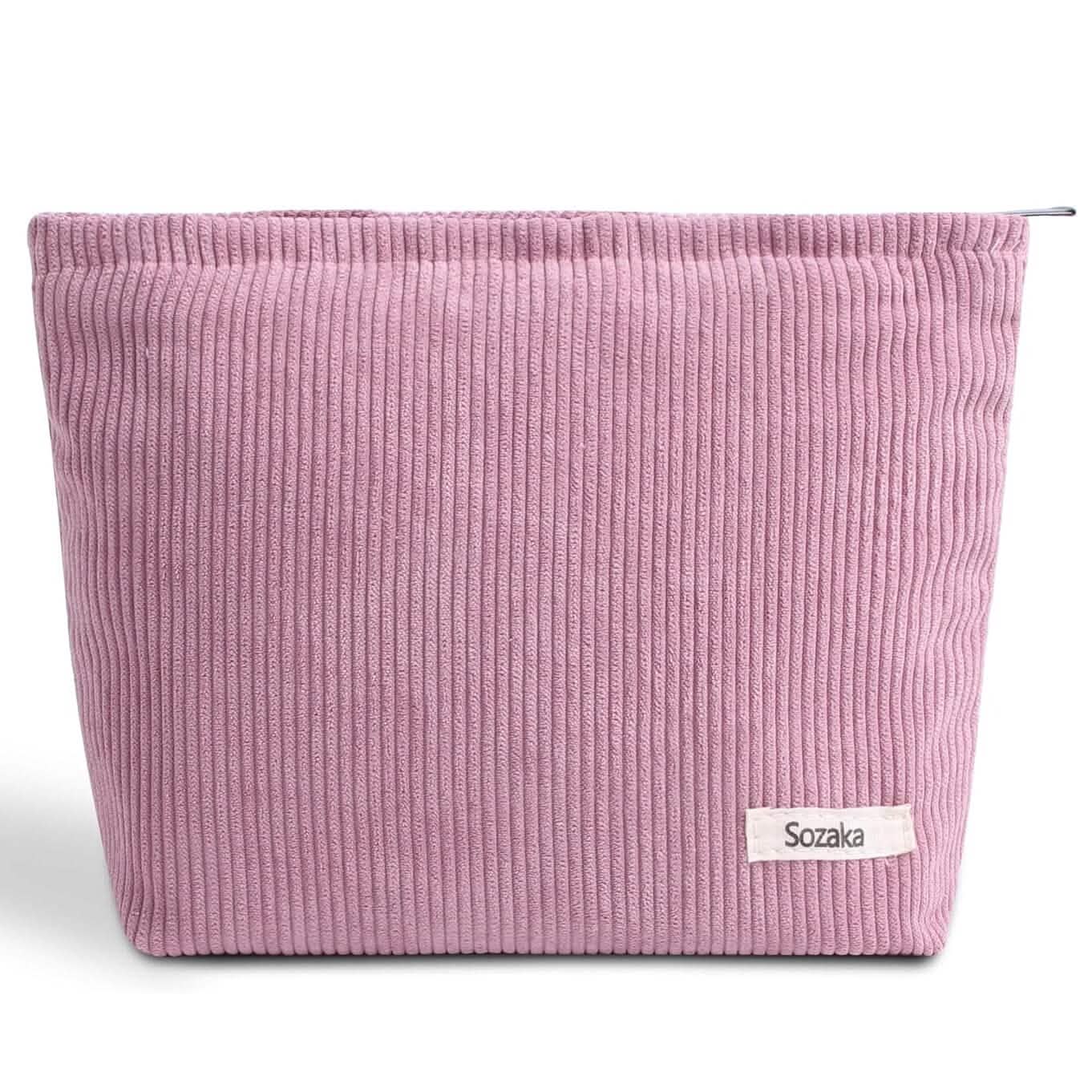 Corduroy Travel Makeup Bag, Large Capacity Travel Wash Bag Bags & Travel Pink - DailySale