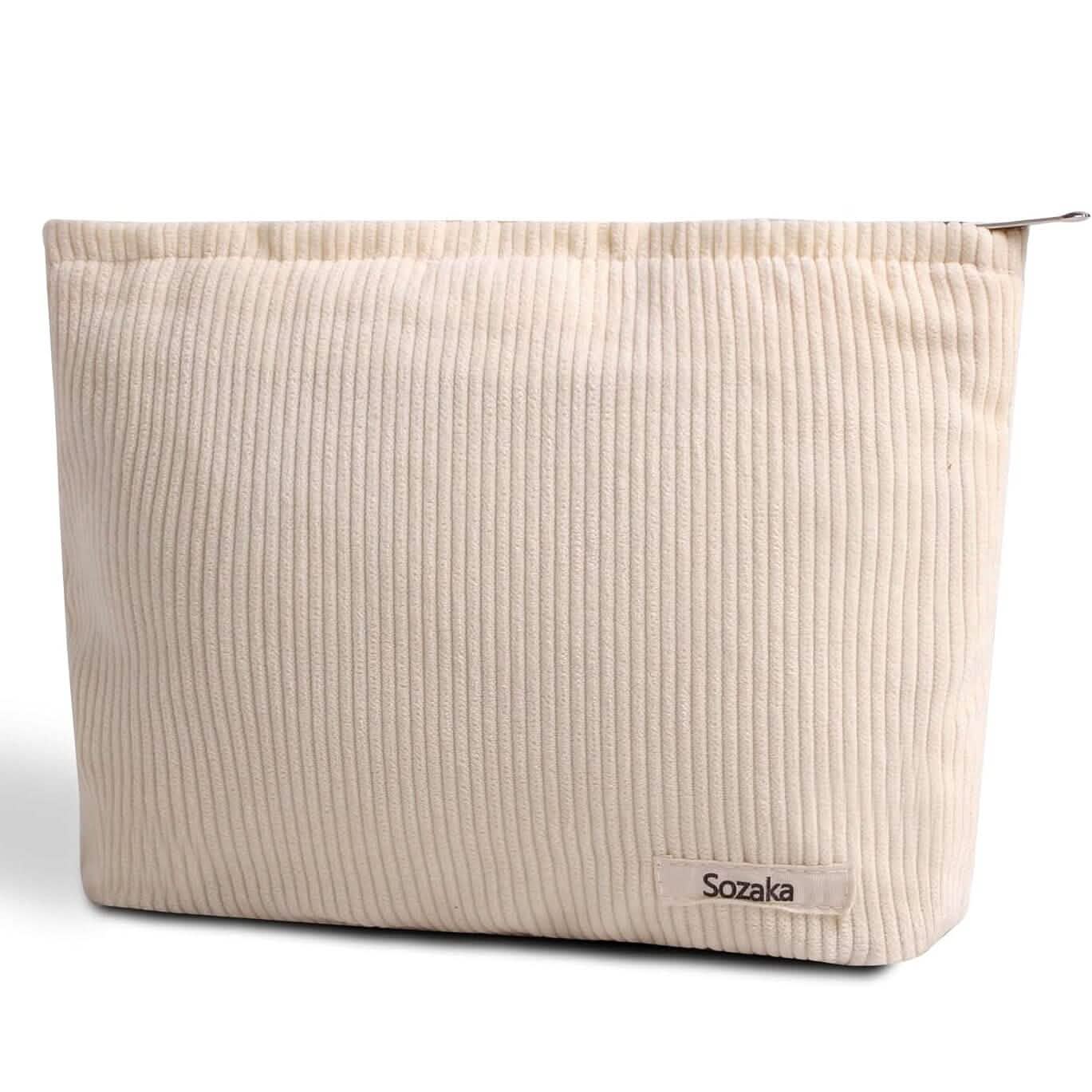 Corduroy Travel Makeup Bag, Large Capacity Travel Wash Bag Bags & Travel White - DailySale